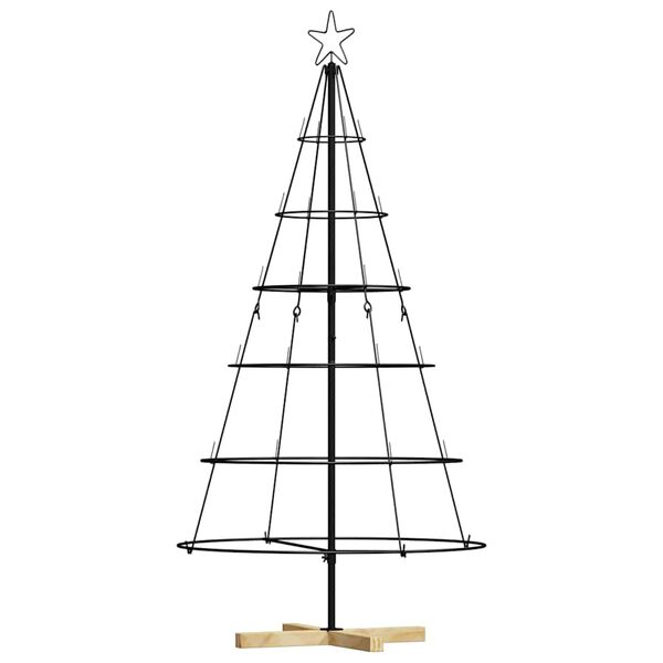 vidaXL Weihnachts-Tannenzapfenbaum mit Ständer Schwarz 150 cm Stahl