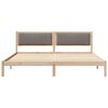 vidaXL Bettrahmen mit Kopfteil Taupe 200 x 200 cm Massives Kiefernholz