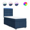 vidaXL Boxspringbett mit Matratze Blau 100x200 cm Stoff