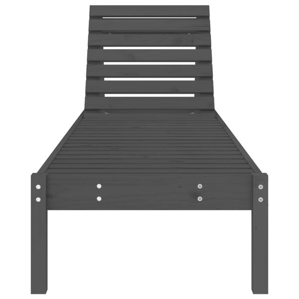 vidaXL Sonnenliege Grau 199,5x60x74 cm Massivholz Kiefer