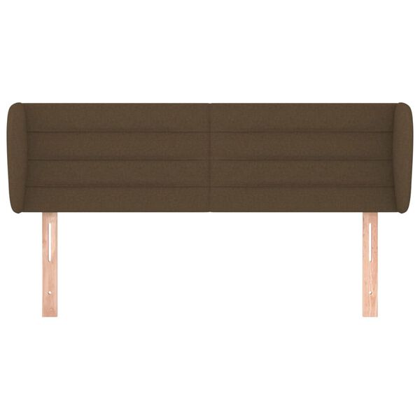 vidaXL Kopfteil mit Ohren Dunkelbraun 147x23x78/88 cm Stoff