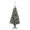 vidaXL K&uuml;nstlicher Weihnachtsbaum mit LEDs Kugeln Zapfen 180 cm