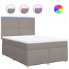 vidaXL Boxspringbett mit Matratze Taupe 140x190 cm Stoff