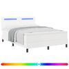 vidaXL Boxspringbett mit LED-Lichtleisten Wei&szlig; 160 x 200 cm Kunstleder