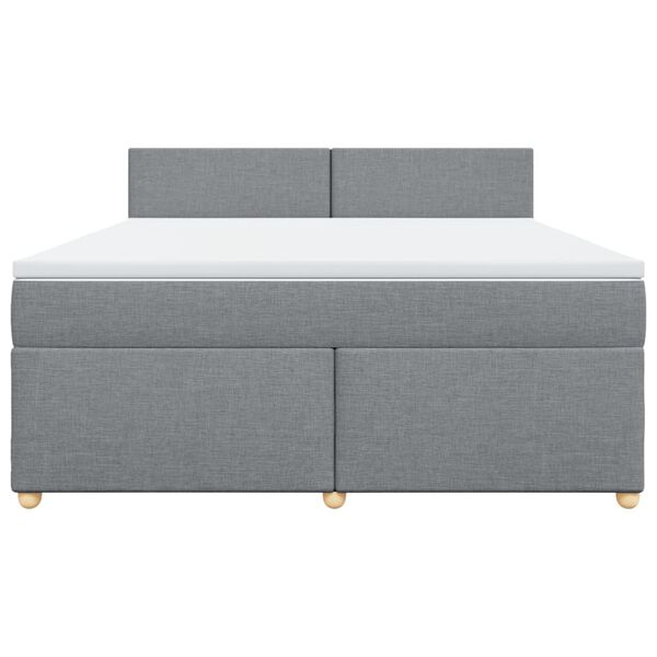 vidaXL Boxspringbett mit Matratze Hellgrau 180x200 cm Stoff