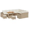 vidaXL Gartensofa-set mit Kissen 12 pcs Beige Poly-Rattan