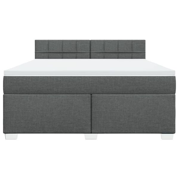 vidaXL Boxspringbett mit Matratze Dunkelgrau 180x200 cm Stoff