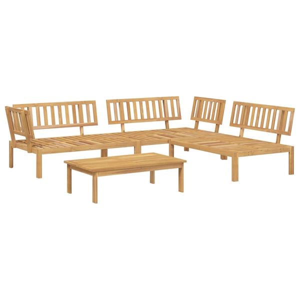 vidaXL Sofa Set mit Kissen Uni 4 pcs Anthrazit Massivholz Akazie