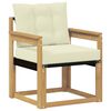 vidaXL Outdoor-Sofa Massives Akazienholz und Textilene Wei&szlig;