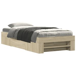 vidaXL Bettgestell ohne Matratze Sonoma-Eiche 75x190 cm Holzwerkstoff