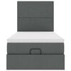 vidaXL Ottoman-Bett mit Matratze Dunkelgrau 90x190 cm Stoff