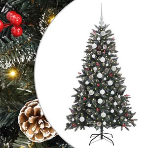 vidaXL K&uuml;nstlicher Weihnachtsbaum Gr&uuml;n 150 cm PVC, Plastik und Stahl
