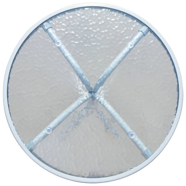 vidaXL Gartentisch 50 x 71 cm Stahl Rund Grau