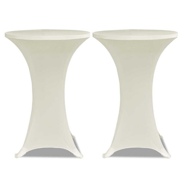 vidaXL Stehtischhussen 4 Stk. Ø 70 cm Creme Stretch
