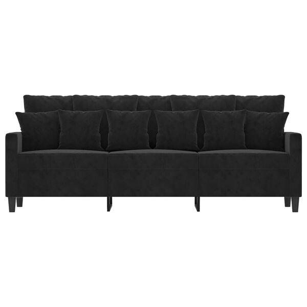vidaXL 3-Sitzer-Sofa Schwarz 180 cm Samt