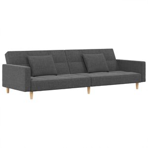 vidaXL Schlafsofa 2-Sitzer mit 2 Kissen Hellgrau Stoff