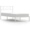 vidaXL Metallbett ohne Matratze mit Kopfteil Wei&szlig; 75x190 cm