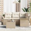 vidaXL Gartensofa-set mit Kissen 5 pcs Beige Poly-Rattan