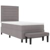 vidaXL Boxspringbett mit Matratze mit Kopfteil Taupe 90 x 200 cm Stoff