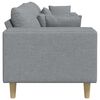 vidaXL Sofa mit Kissen Hellgrau 250 x 77 x 76 cm Stoff