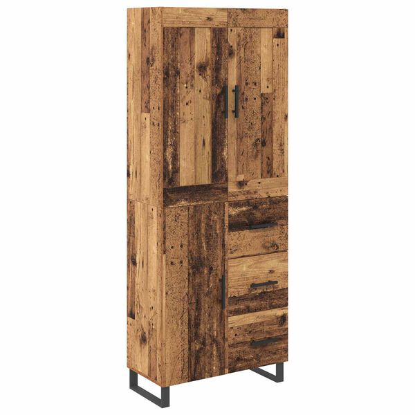 vidaXL Highboard Altholz 69,5 x 34 x 180 cm Holzwerkstoff