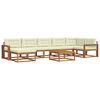 vidaXL Outdoor-Sofagarnitur mit Kissen 8 pcs Natur und Creme