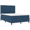 vidaXL Boxspringbett mit Matratze mit LED Blau 140 x 190 cm Stoff