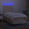 vidaXL Boxspringbett mit Matratze & LED Creme 80x200 cm Stoff