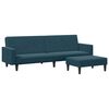 vidaXL Schlafsofa 2-Sitzer mit Fu&szlig;hocker Blau Samt