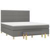 vidaXL Boxspringbett mit Matratze Dunkelgrau 180x200 cm Stoff