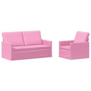 vidaXL Sofa-Set 2 pcs Rosa Stoff