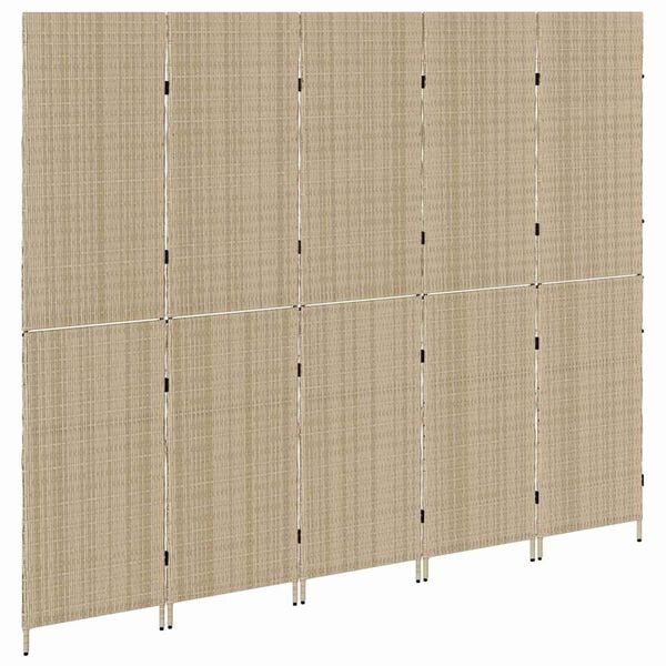vidaXL Raumteiler Beige 242 x 180 cm Poly-Rattan