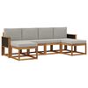 vidaXL Outdoor-Sofagarnitur 6 stk. Nat&uuml;rlich und Hellgrau Polyester