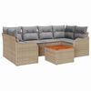vidaXL Gartensofa-set 7 Stk. Beige Poly-Rattan