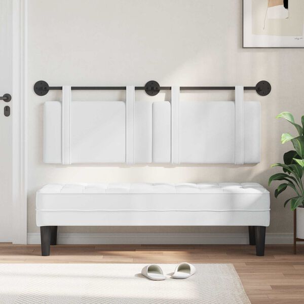 vidaXL H&auml;ngevorderseite Wandmontiert Uni Wei&szlig; 130 x 55 x 5 cm Stoff