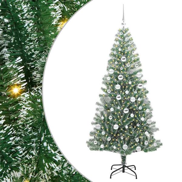 vidaXL K&uuml;nstlicher Weihnachtsbaum beschneit mit LED Licht 180 cm