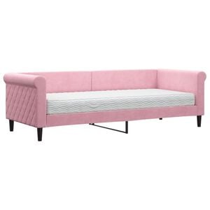 vidaXL Tagesbett mit Matratze Rosa 80x200 cm Samt