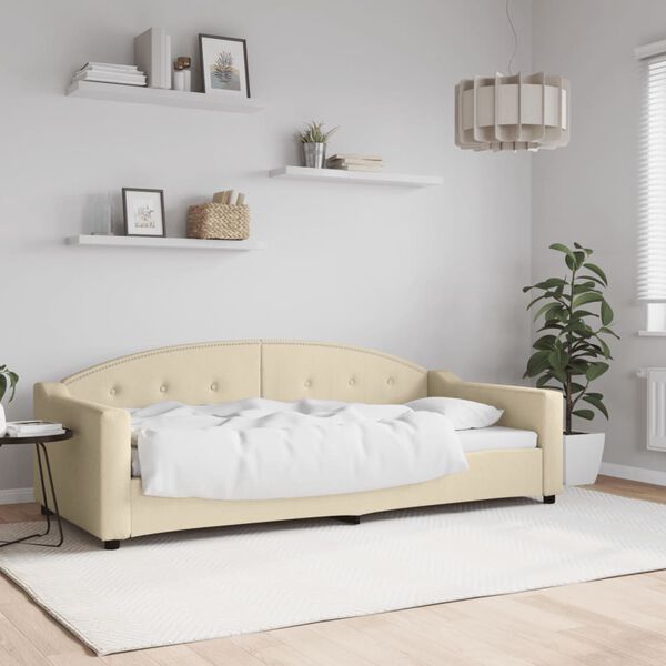 vidaXL Tagesbett Creme 90x200 cm Stoff
