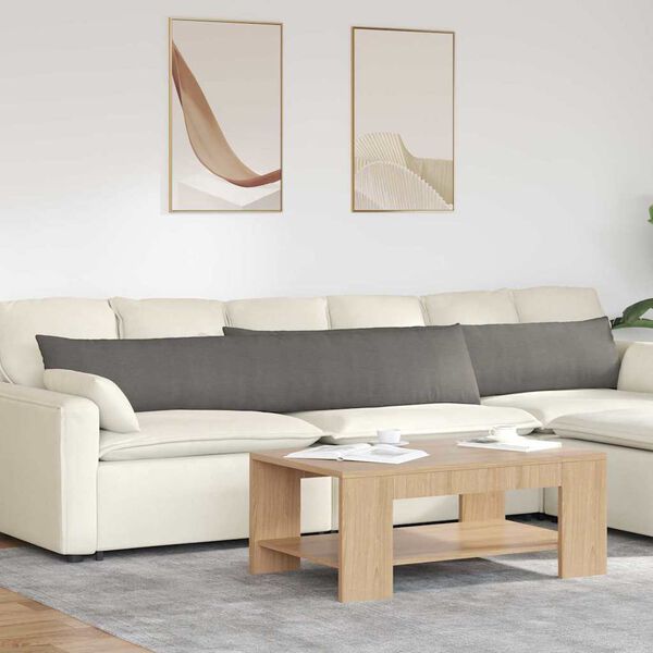vidaXL Sofakissen 2 St&uuml;ck Hellgrau 200 x 40 cm Cordstoff