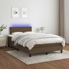 vidaXL Boxspringbett mit Matratze & LED Dunkelbraun 120x190 cm Stoff