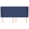 vidaXL Kopfteil mit Ohren Blau 203x23x118/128 cm Stoff