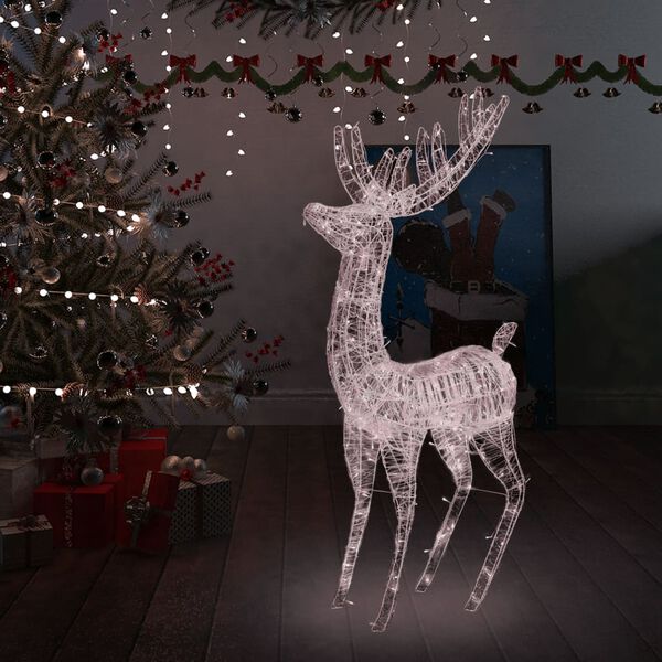 vidaXL LED-Rentier XXL Acryl Weihnachtsdeko 250 LED 180 cm Warmwei&szlig;