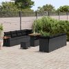 vidaXL Gartensofa-set mit Kissen 12 pcs Schwarz Poly-Rattan