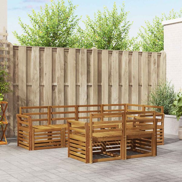 vidaXL Sofagarnituren 7 pcs Natur Massivholz Akazie
