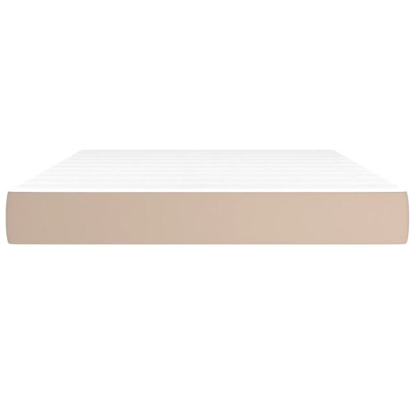 vidaXL Taschenfederkernmatratze Mittel Cappuccino 140x200x20 cm Kunstleder