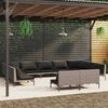 vidaXL 11-tlg. Garten-Lounge-Set mit Kissen Poly Rattan Dunkelgrau