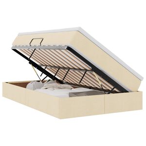 vidaXL Aufbewahrungsbett mit Matratze Creme 120 x 200 cm Polyester