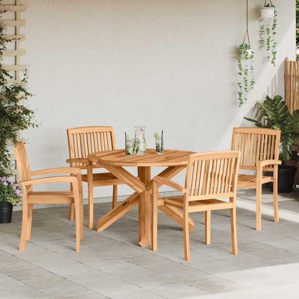 vidaXL Garten Essgruppe 3 pcs Braun Massivholz Akazie