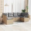 vidaXL Gartensofa-set mit Kissen 6 pcs Beige und Hellgrau Poly-Rattan