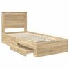 vidaXL Bettrahmen Sonoma Eiche und Silber 75 x 190 cm Holzwerkstoff